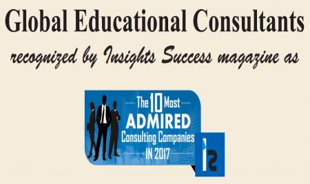 Global Education  is selected as INDIA's 10 Most Admired Consulting Companies in 2017