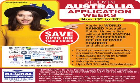 AUSTRALIA Application Weeks - Apply now and save upto Rs.20000 AUSTRALIA Application Weeks - Apply now and save upto Rs.20000